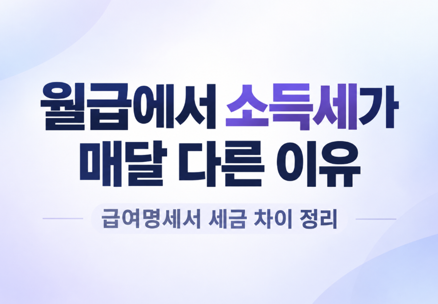 월급에서 소득세가 매달 다른 이유 5가지|급여명세서 확인 방법