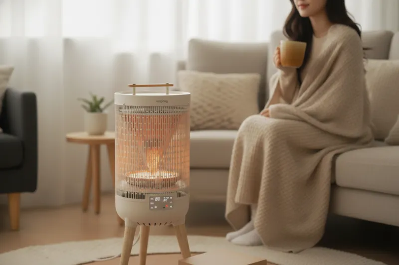 가성비 전기 히터로 난방비 절약하는 모습