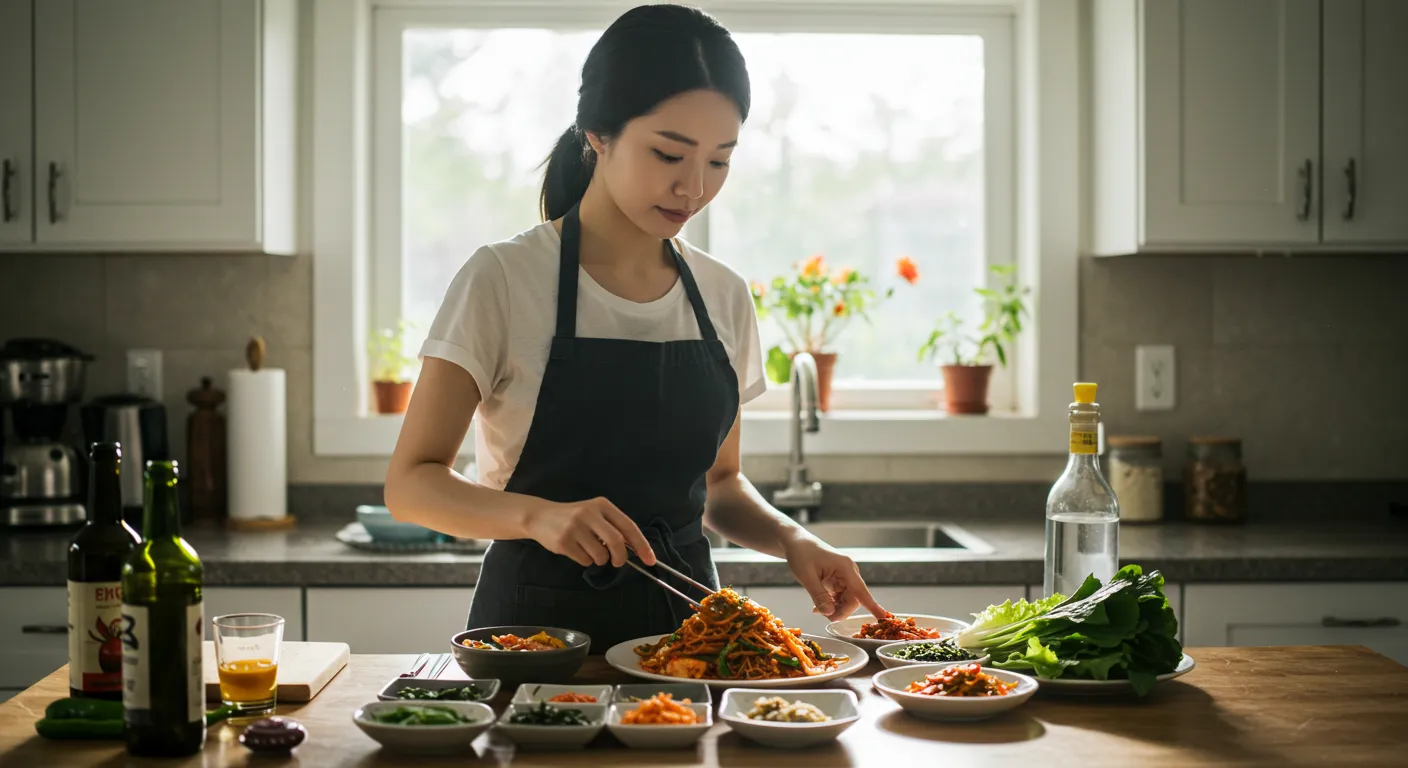 요리하는 여자 모습