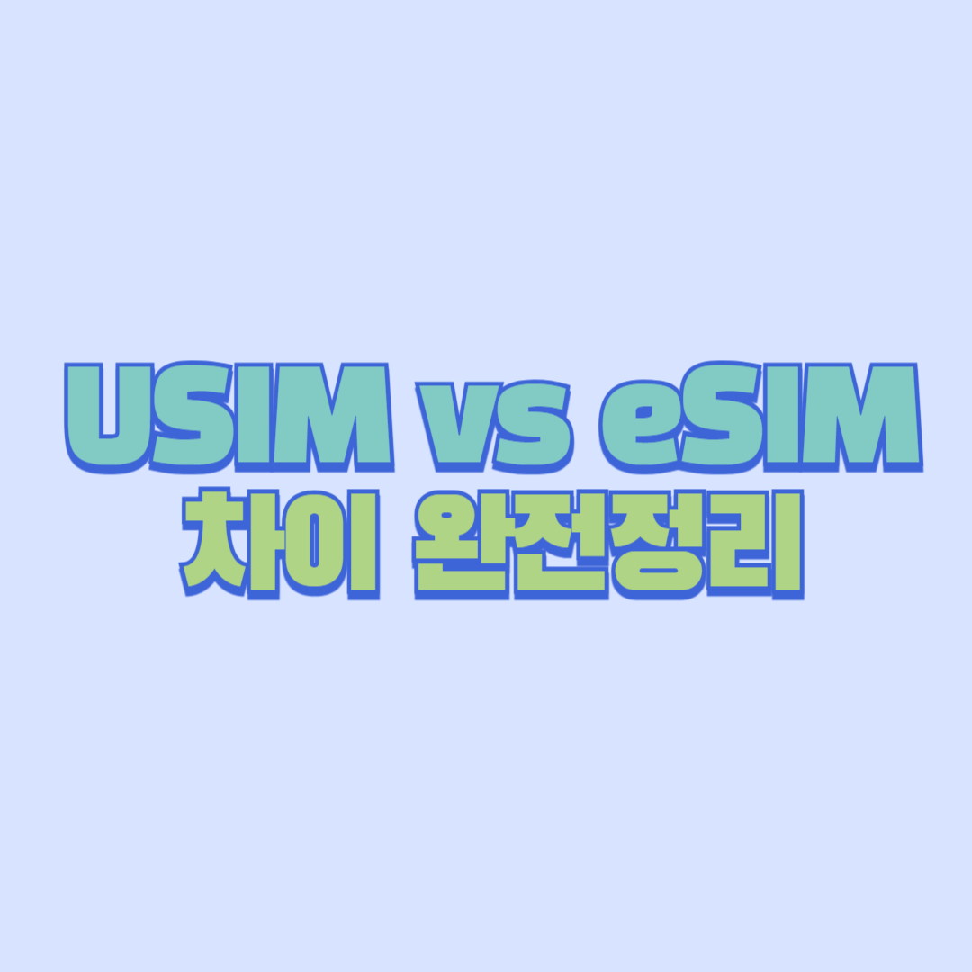 USIM vs eSIM 차이 완전정리 📱