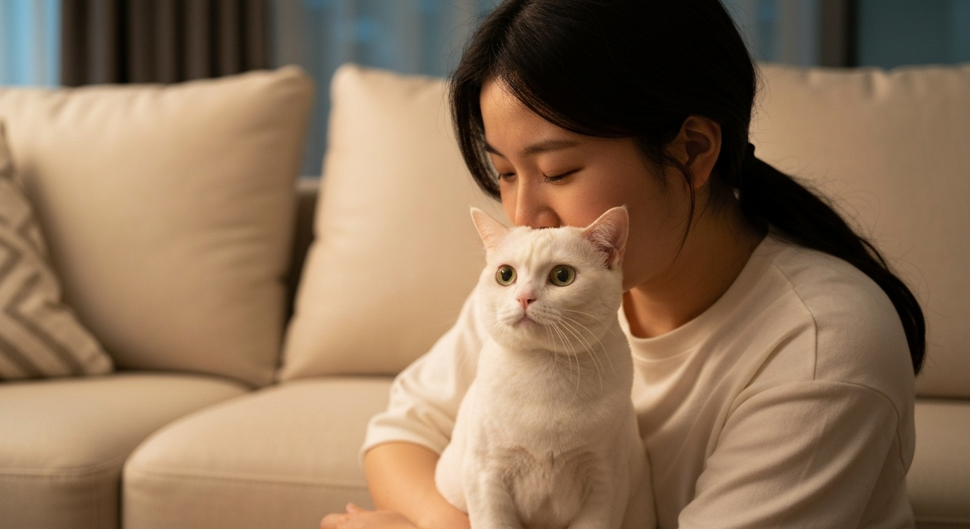 집사 손 핥는 고양이