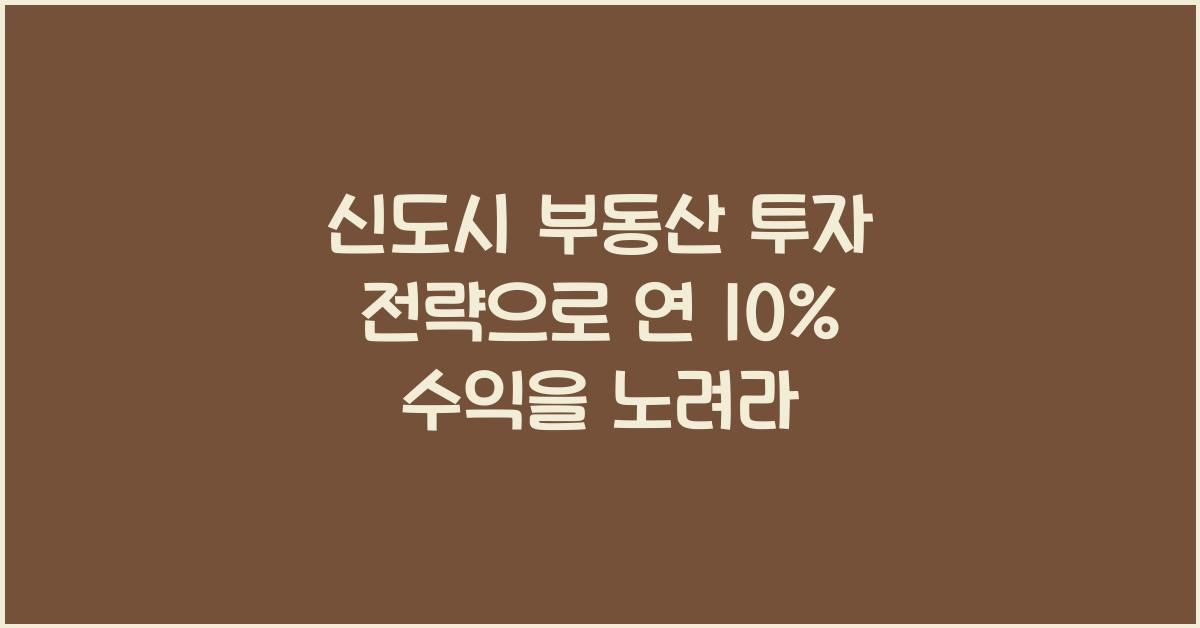 신도시 부동산 투자 전략