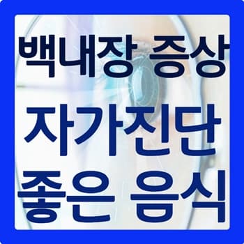 백내장 초기증상 자가진단 백내장에 좋은 음식