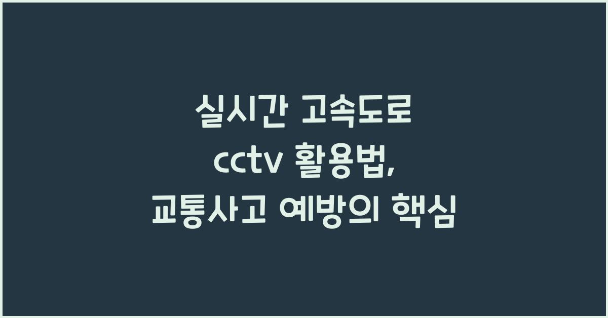 실시간 고속도로 cctv