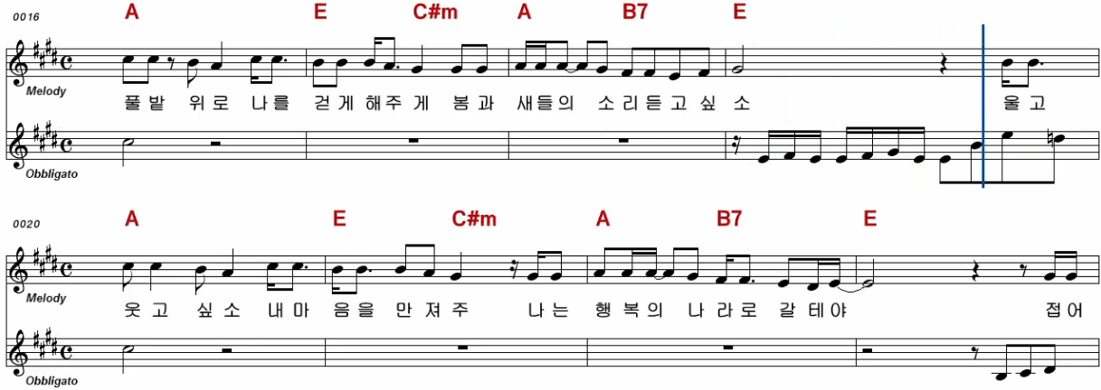 한대수 - 행복의 나라로 악보