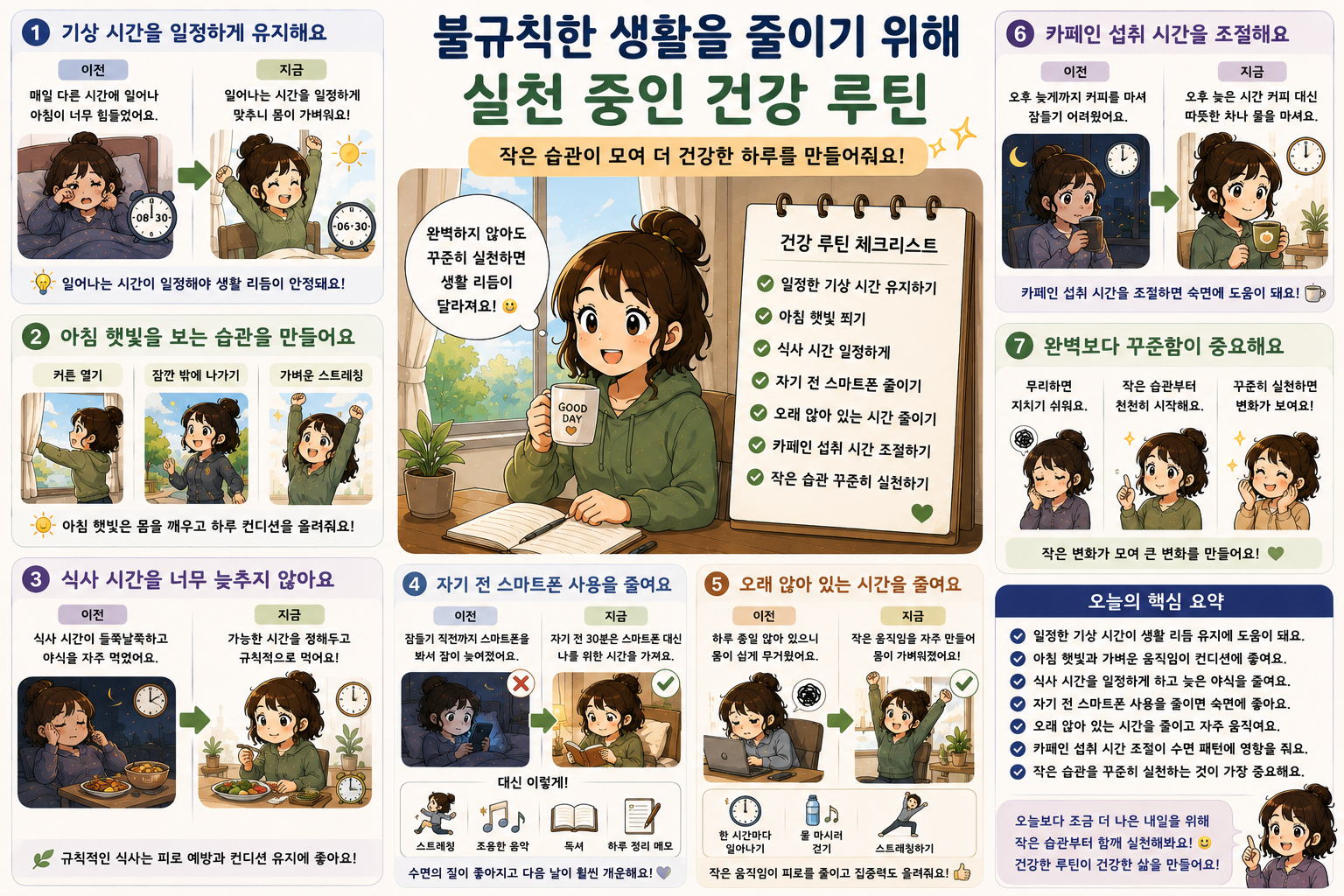 불규칙한 생활을 줄이기 위한 건강 루틴