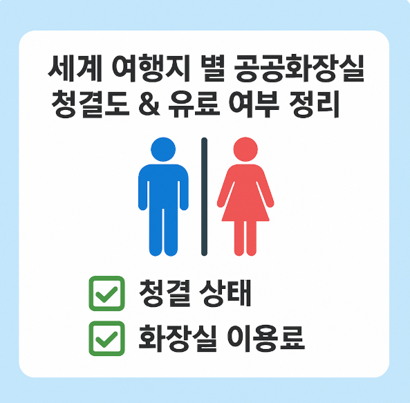 세계 여행지 별 공공화장실 청결도 &amp; 유료 여부 정리