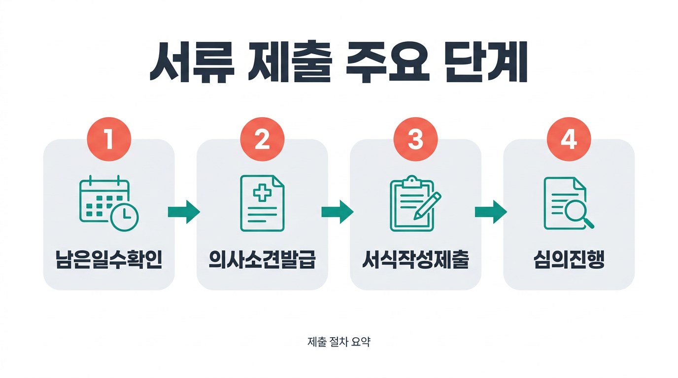 의료급여 연장신청서 서류 제출 주요 단계