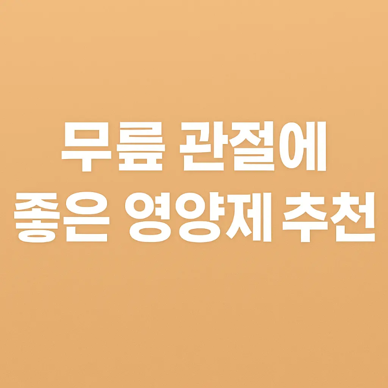무릎 관절에 좋은 영양제 추천 문구가 적힌 썸네일 이미지