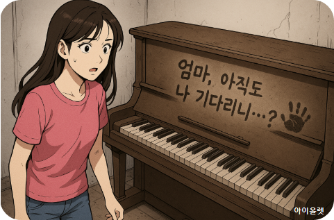 작은 손으로 눌린 먼지 위의 글자가 남아 있었다