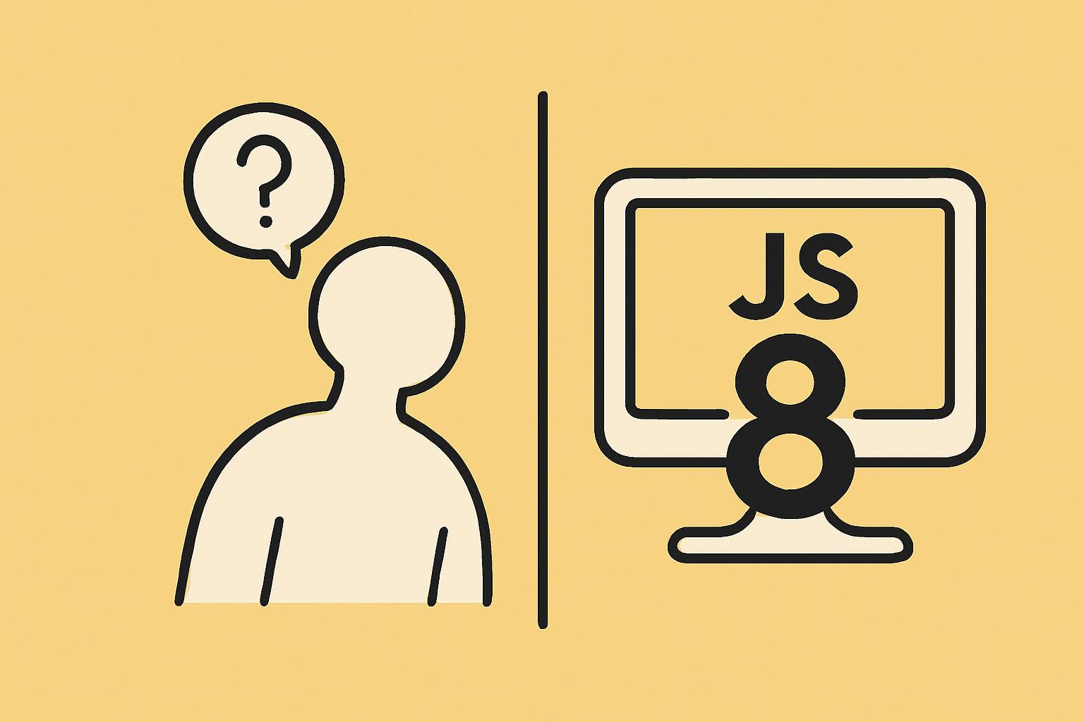 자바스크립트 엔진이 작동하는 흐름을 은유적으로 표현한 기계 구조 일러스트