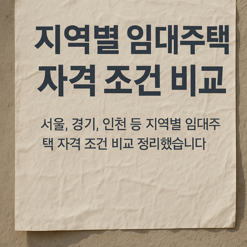 지역별 임대주택 자격 조건 비교