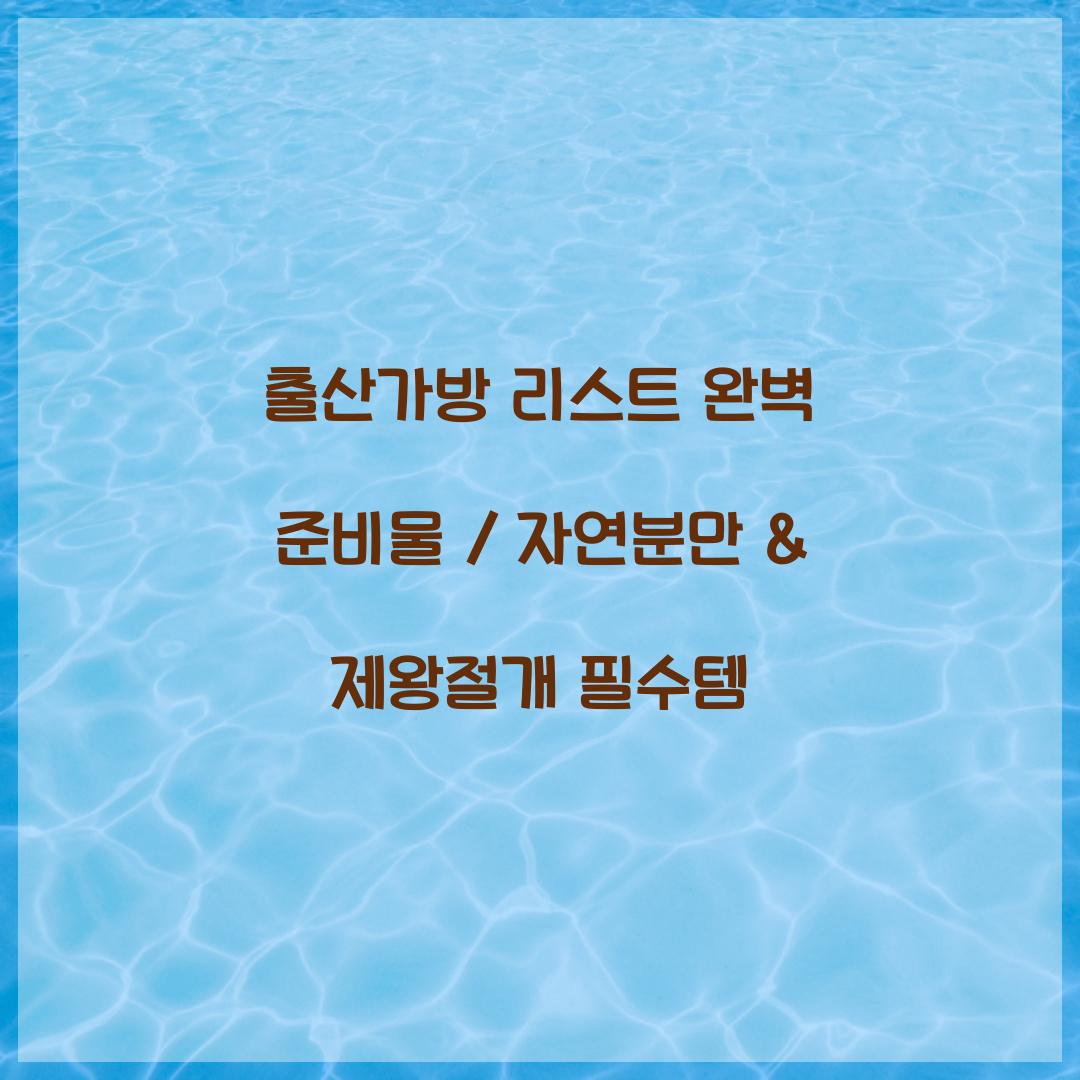 출산가방 리스트