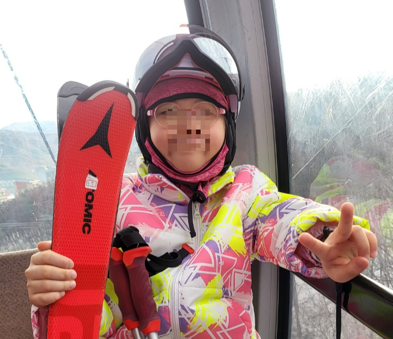 캠피셔스 어린이 키즈 바라클라바 스키 넥워머세트, 핑크 착용