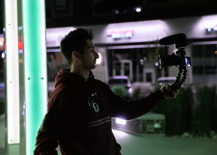 밤 카메라 브이로그 촬영