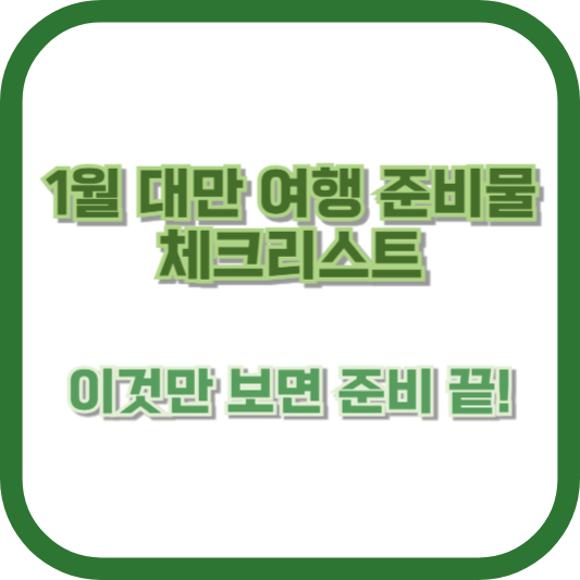 [1월 대만 여행 준비물 체크리스트] 이것만 보면 준비 끝!