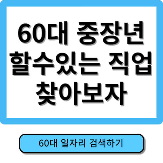 60대 할수 있는 직업