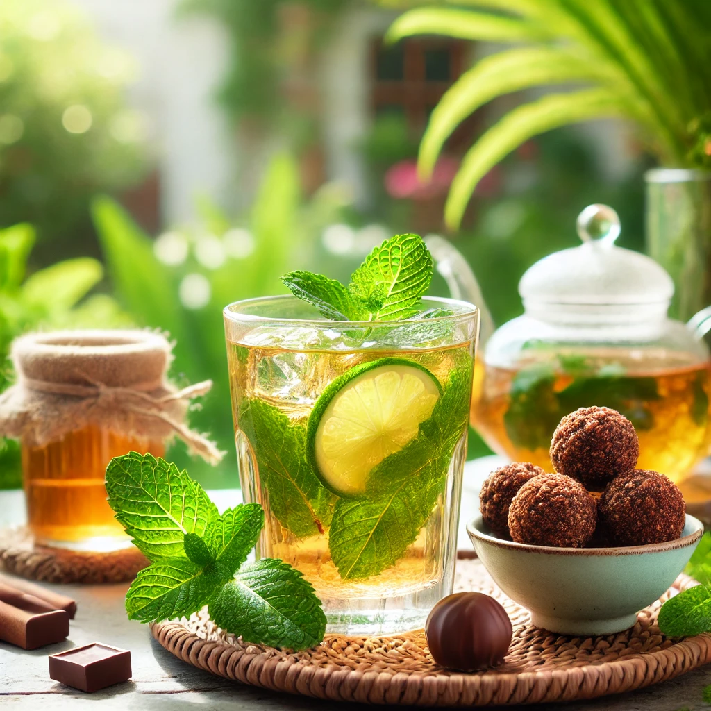 페퍼민트 티와 초콜릿 트러플