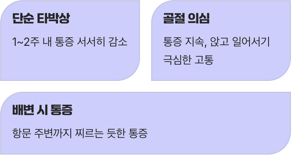 단순 타박상 vs 꼬리뼈 골절