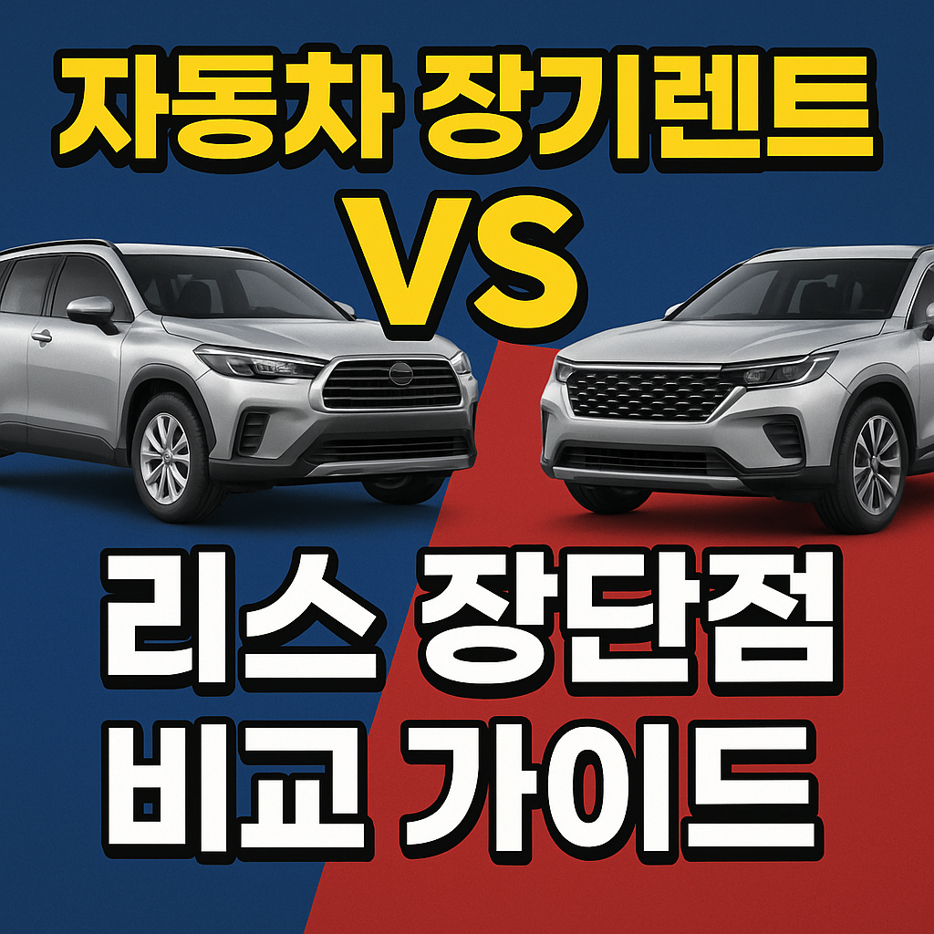 자동차 장기렌트 리스 장단점 차이점 비교 가이드 블로그 썸네일 사진