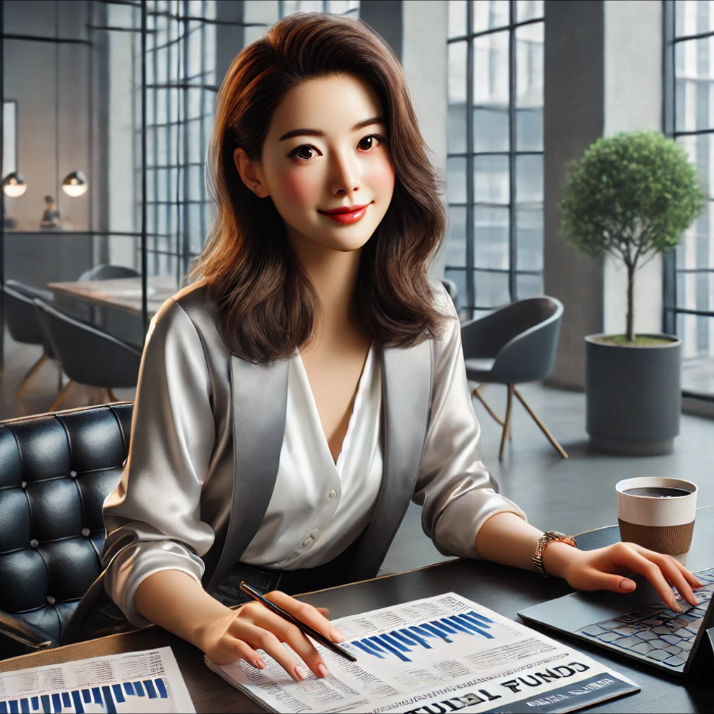 공모펀드 투자시작하는 30대 미혼 여성이미지