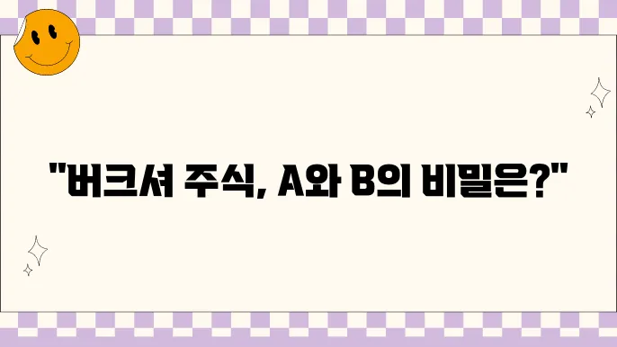 버크셔 해서웨이의 클래스 A와 B 주식, 차이를 알아보자