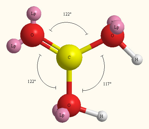 bond angles of carbonic acid