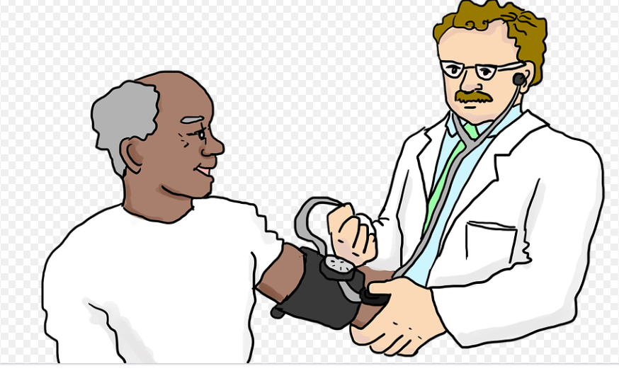 혈압에 좋은 차, 혈압 측정 기계와 혈압을 측정 하고 있다 - 4