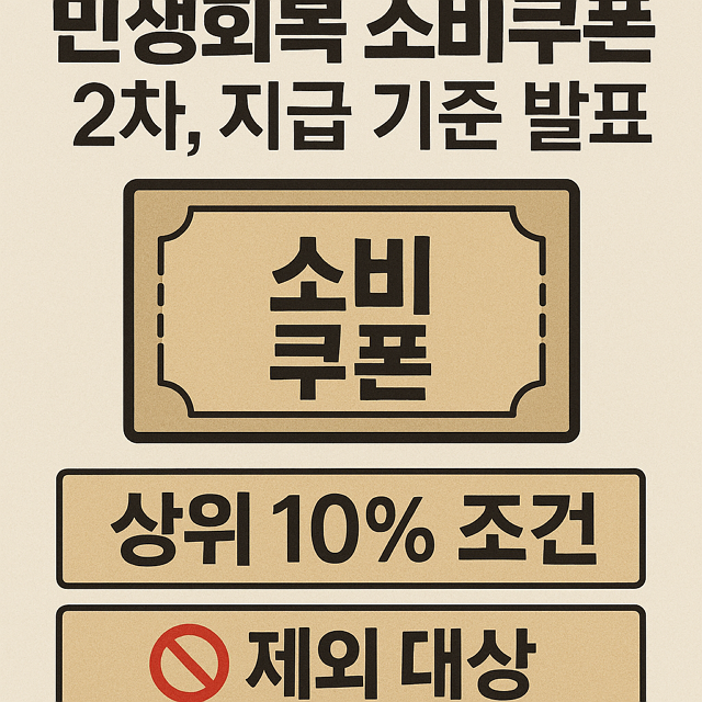 민생회복 소비쿠폰 2차, 지급 기준 발표, 상위 10% 조건, 제외 대상 자산