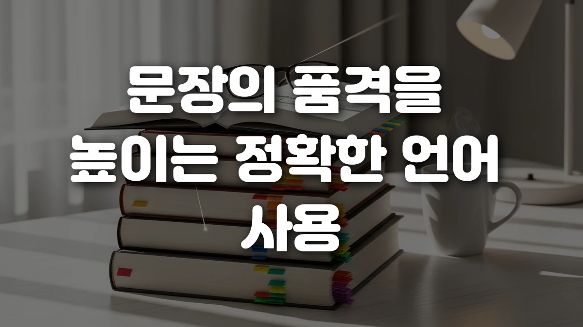 문장의 품격을 높이는 정확한 언어 사용