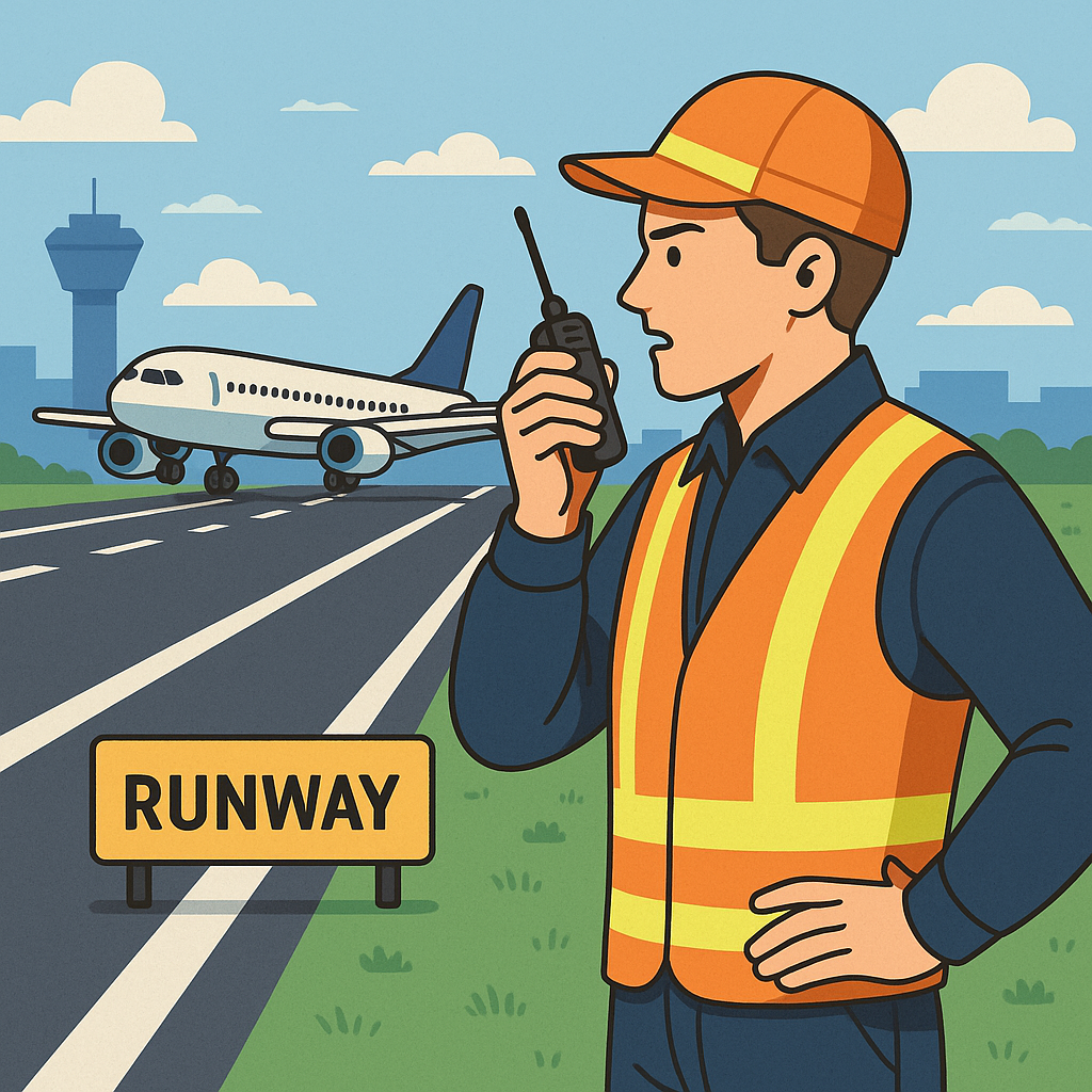 비행기 아래를 지키는 사람들, 공항 활주로 안전요원