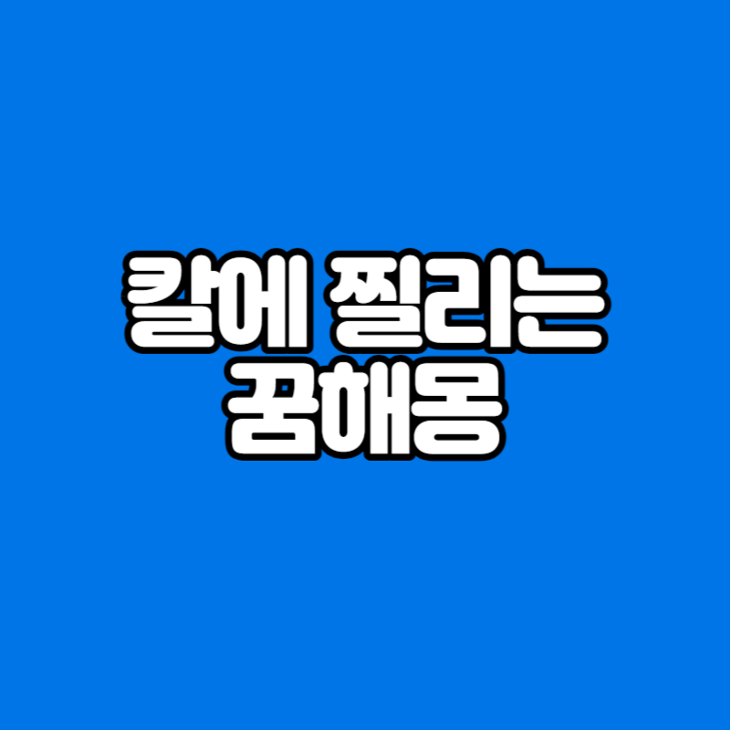 칼에 찔리는 꿈해몽