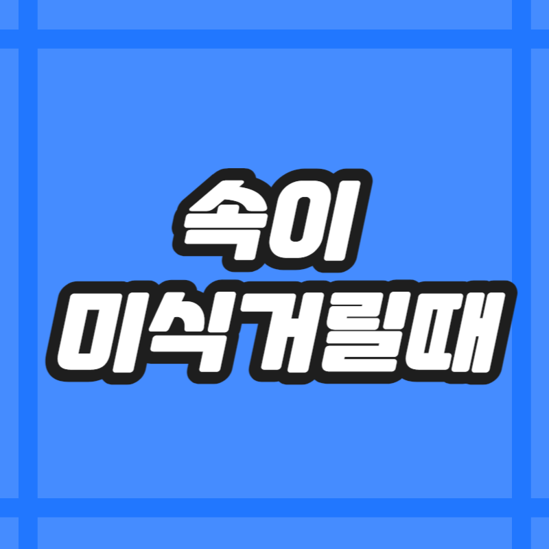 속이 미식거릴때