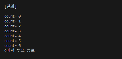 break 예제 결과