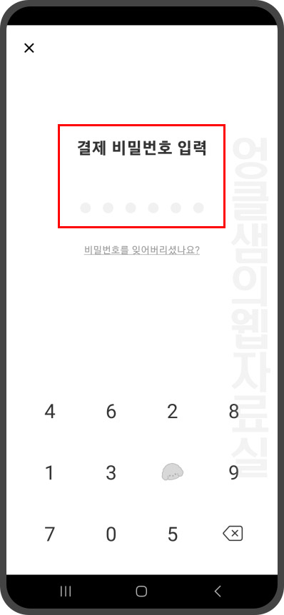 페이코 결제 비밀번호 입력