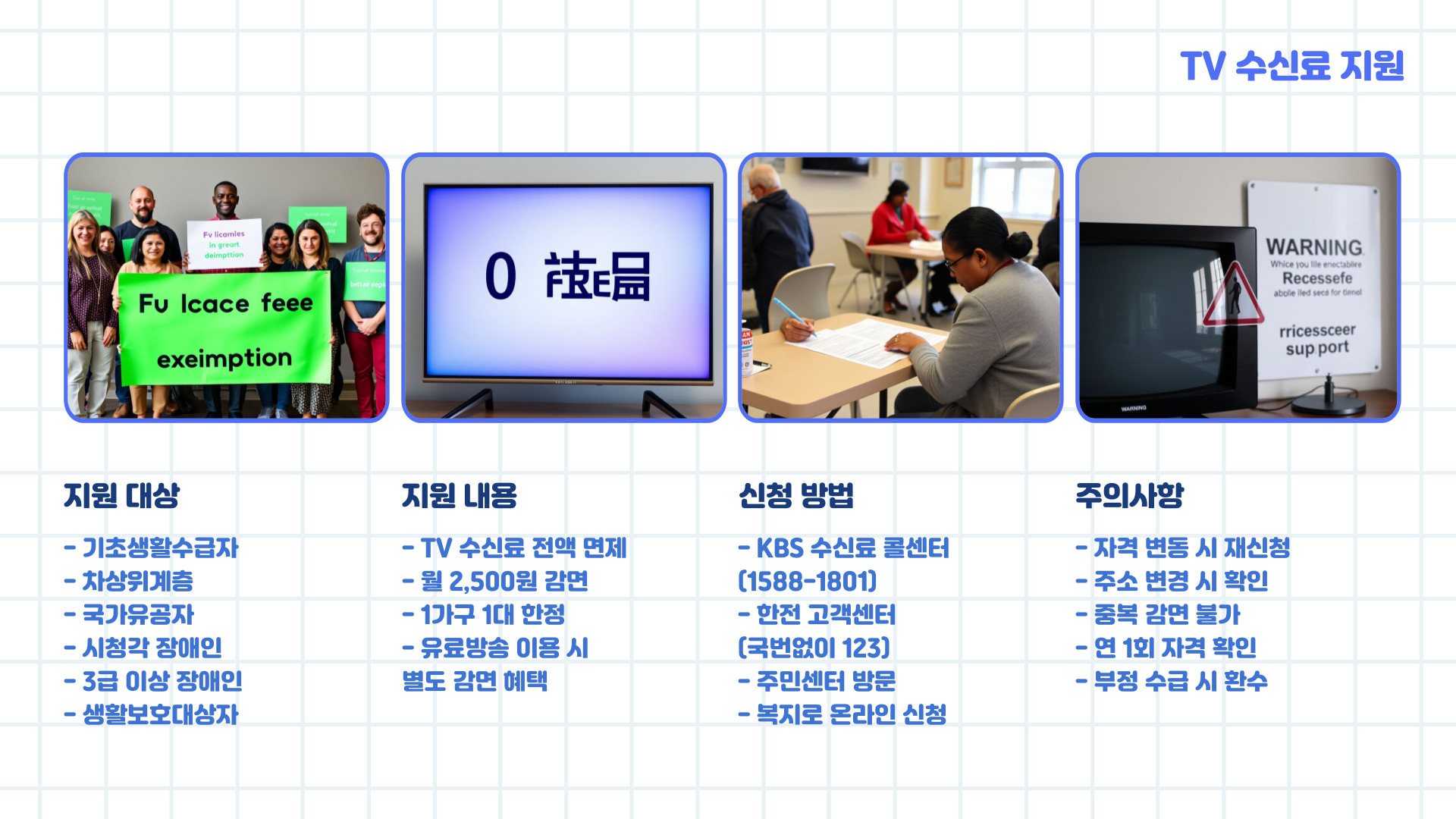 취약계층 요금 감면 제도 TV 수신료 지원