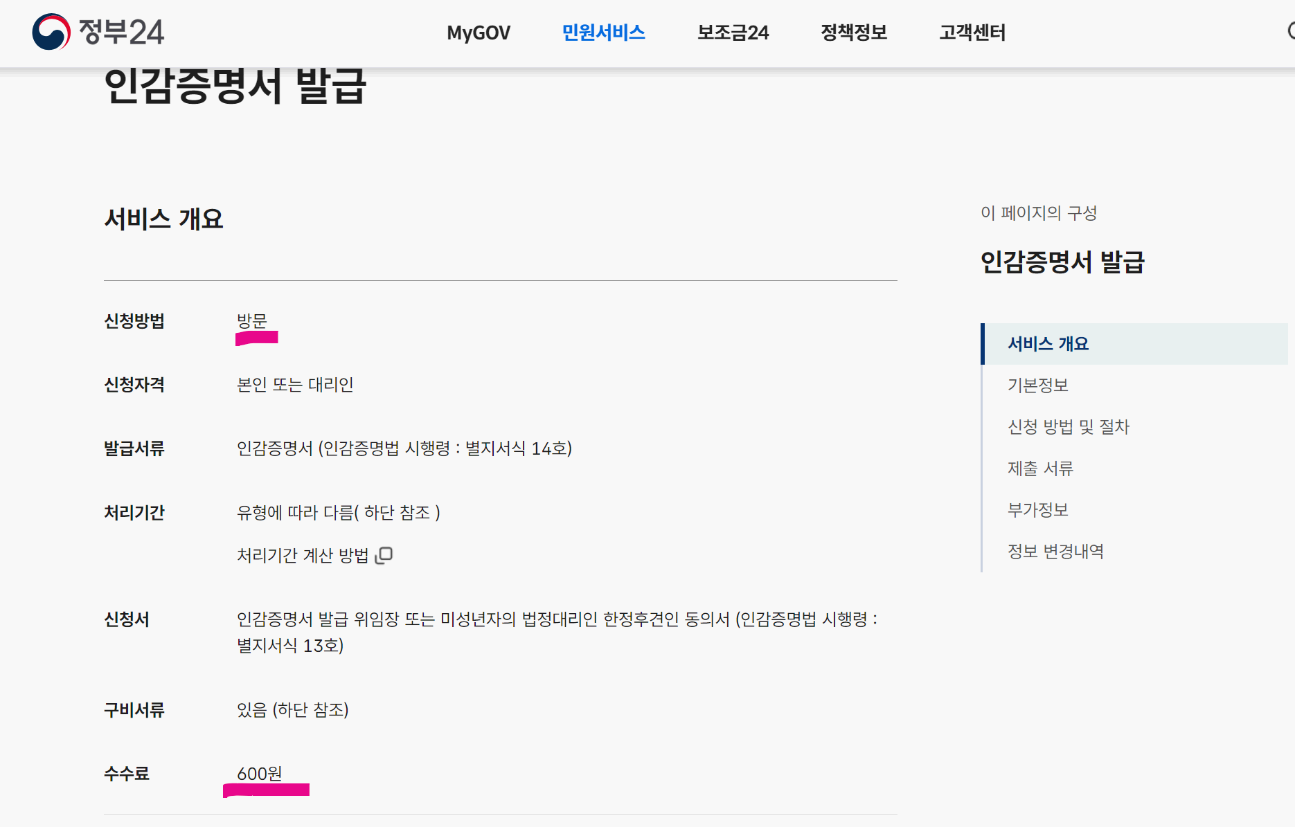 인감증명서 방문 발급 안내