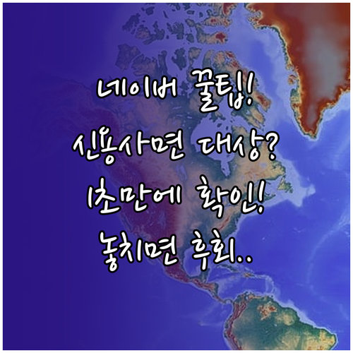 네이버페이 신용관리로 신용사면 대상 ..