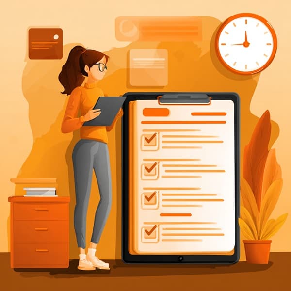 체크리스트를 활용하는 1인 창업자의 모습