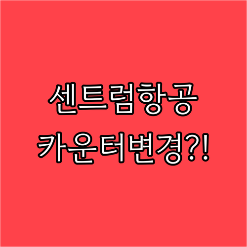 센트럼항공 공항 카운터 좌석 변경 가..