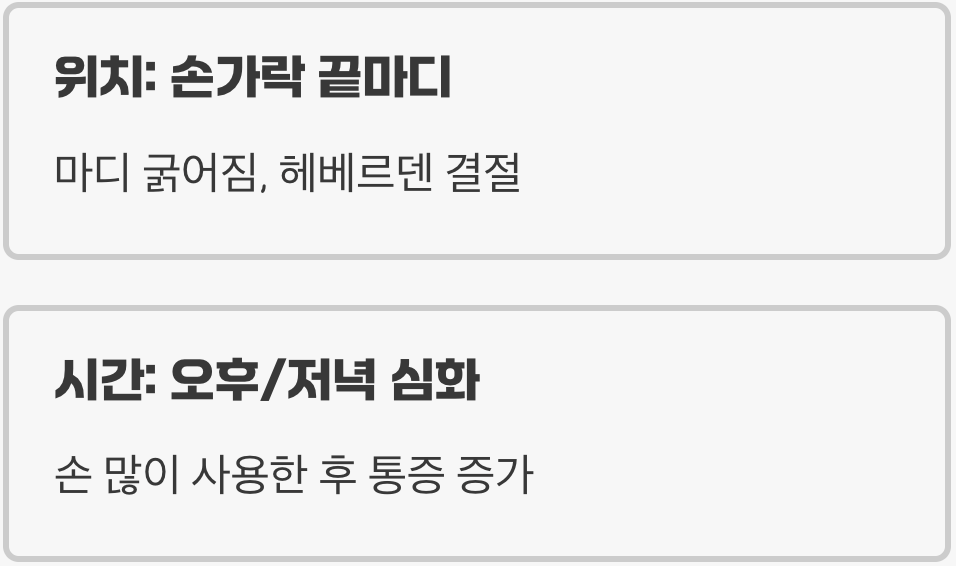 손가락 &amp;#39;끝마디&amp;#39;가 붓고 아프다면? (퇴행성 관절염)