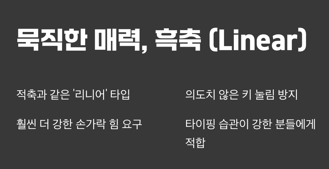 5. 묵직한 매력, 흑축 (Linear)