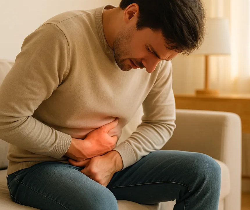 남자 오른쪽 아랫배 통증