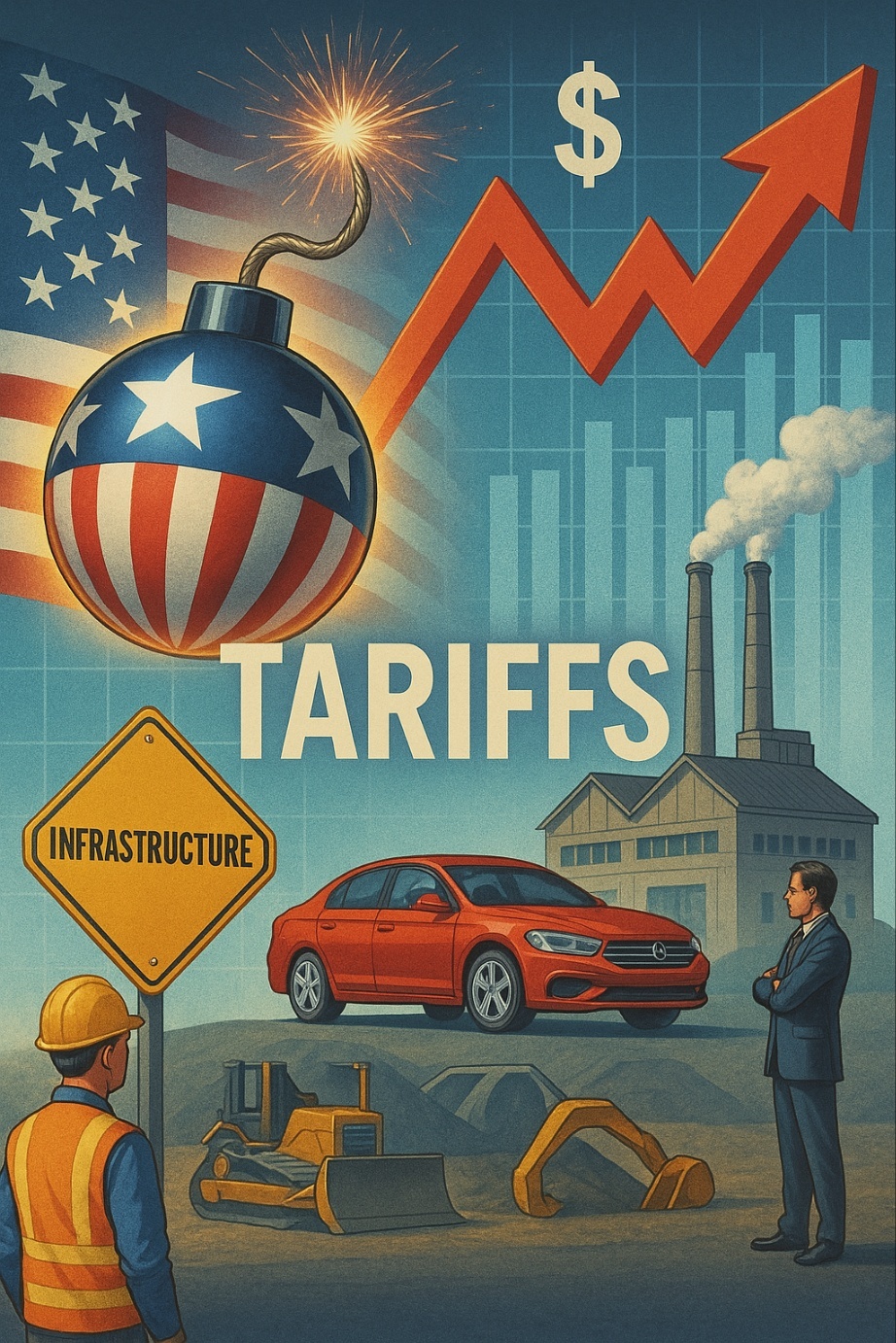트럼프 관세 수혜주 인프라, 자동차 관련 이미지