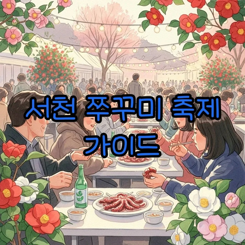 동백꽃 피어나는 서천 쭈꾸미 축제 풍경