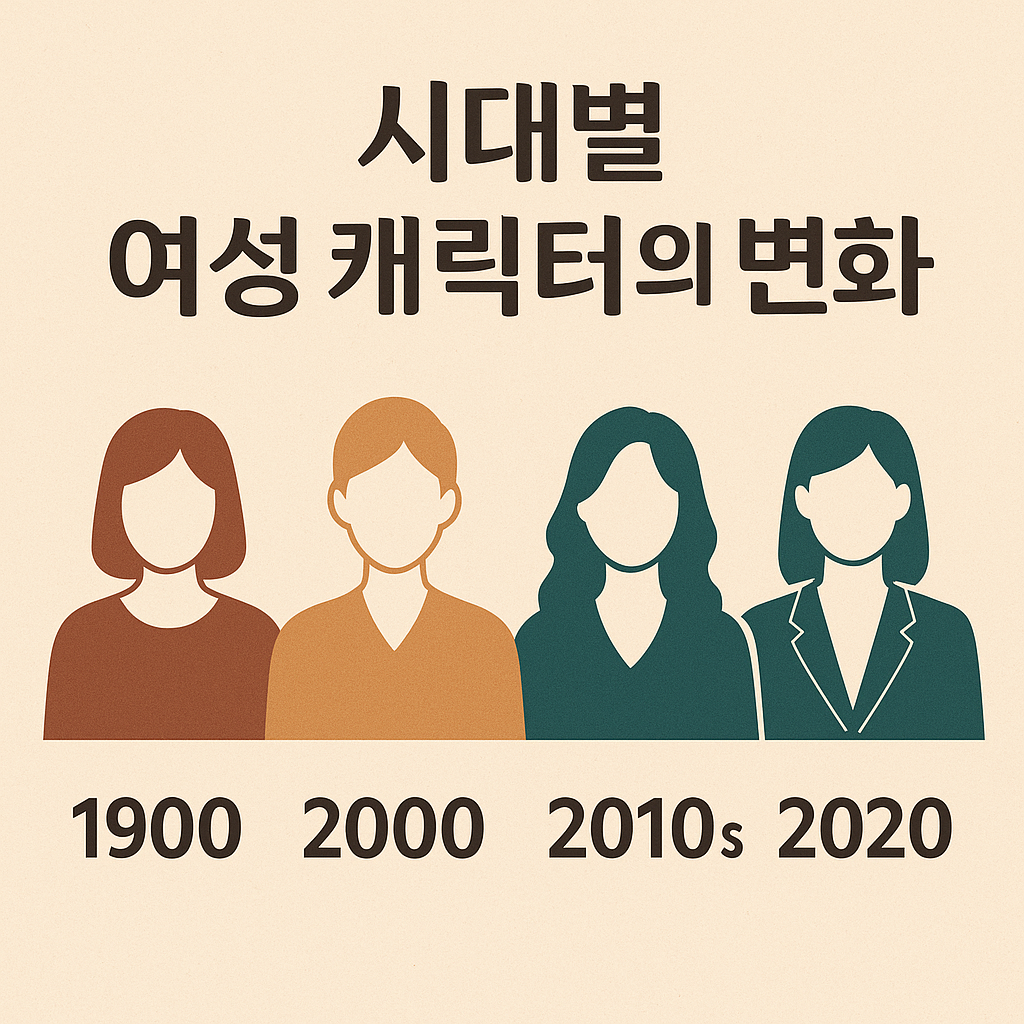 시대별 여성 캐릭터의 변화