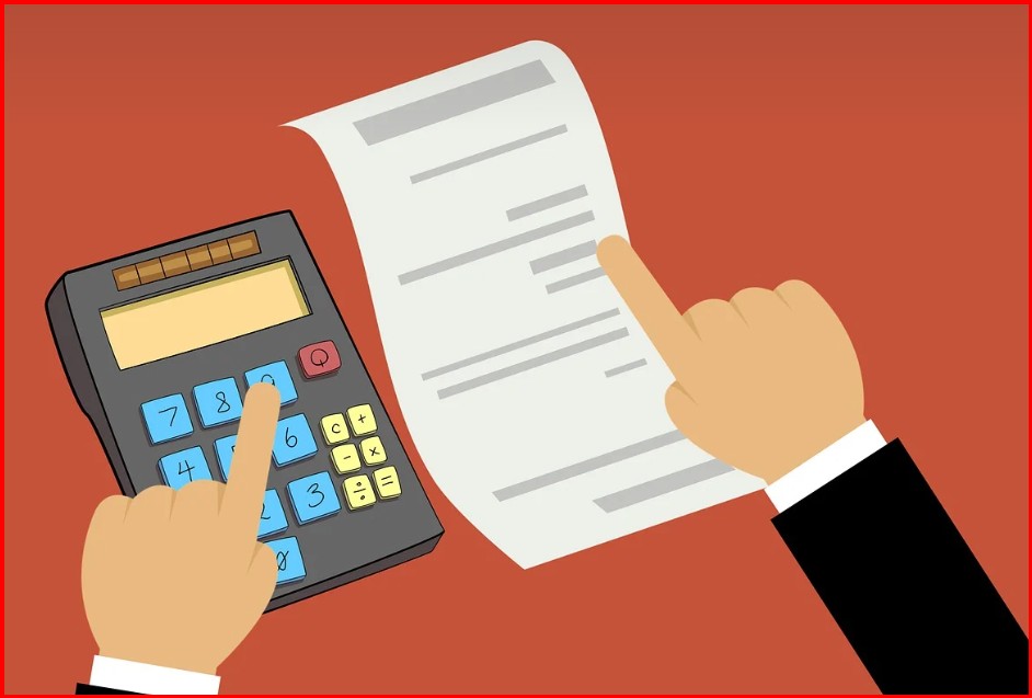 계산기로 예산세우는 이미지