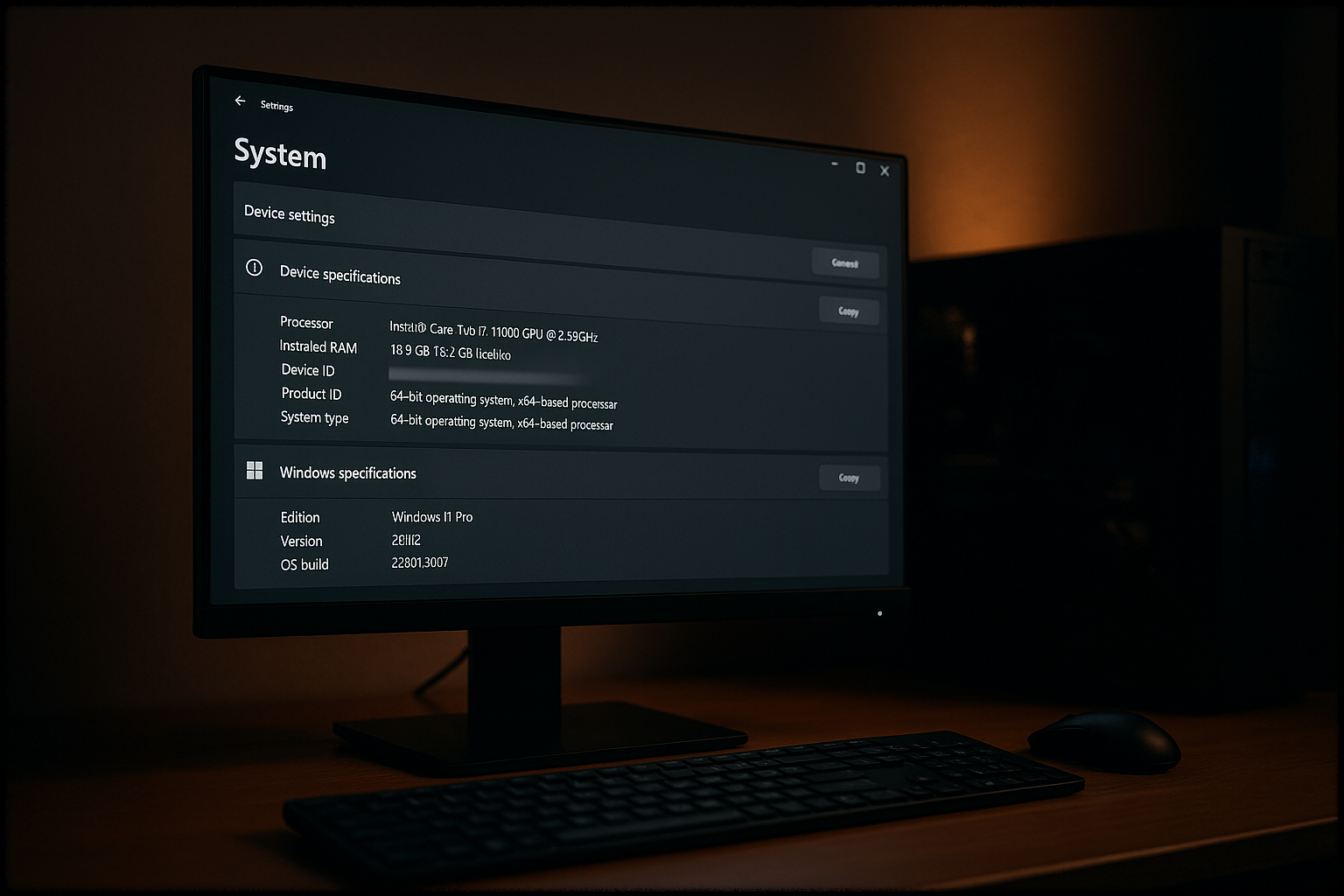 Windows 시스템 정보 확인 화면