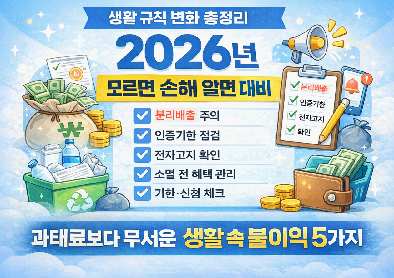 2026년부터 더 주의해야 할 생활 행동 TOP 5 - 과태료보다 먼저 오는 '현실적 손해'