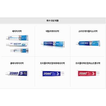 2080 치약 회수제품